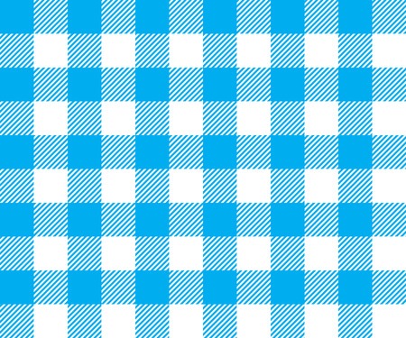 Blue tablecloth background seamless pattern. Vector illustration of traditional gingham dining cloth with fabric texture. Checkered picnic cooking tablecloth.のイラスト素材
