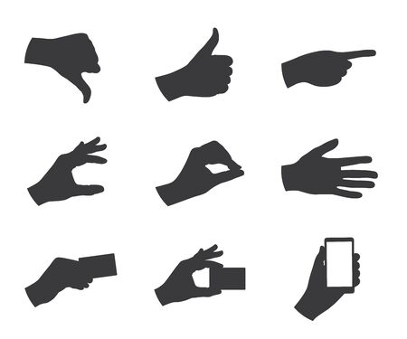business hand gestures silhouette vector illustrationのイラスト素材