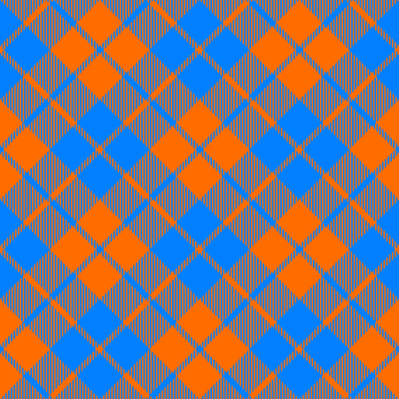 fabric texture diagonal pattern seamless orange and blue vector illustrationのイラスト素材
