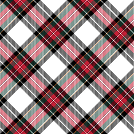 dress stewart tartan seamless pattern diagonal fabric texture. Vector illustration. EPS 10. No transparency. No gradients.のイラスト素材