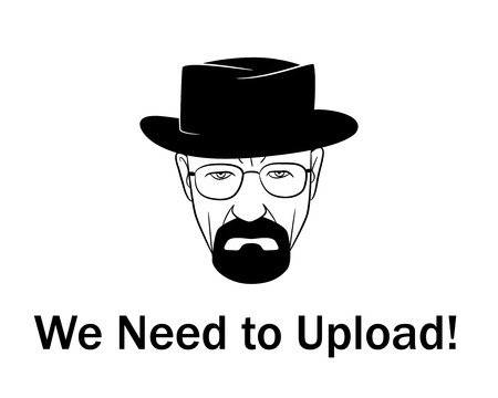 We need to upload man in a hat with beard.Vector illustration. EPS 10. No transparency. No gradients.のイラスト素材