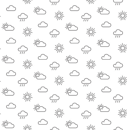 Weather sun clouds seamless pattern. Vector illustration. EPS 10.のイラスト素材