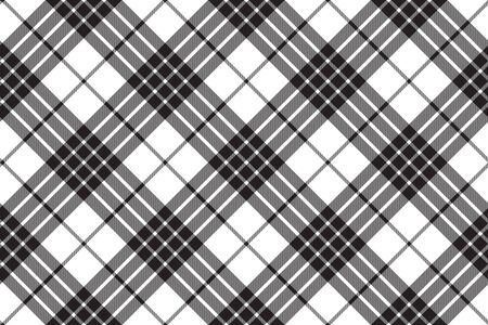 clan cameron tartan diagonal black white seamless pattern.のイラスト素材