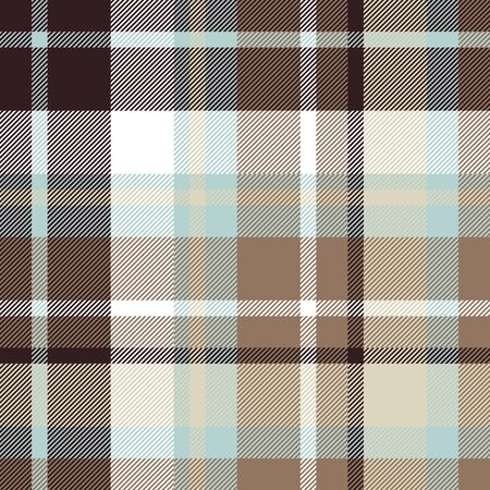 Brown blue check plaid seamless pattern. Vector illustration.のイラスト素材