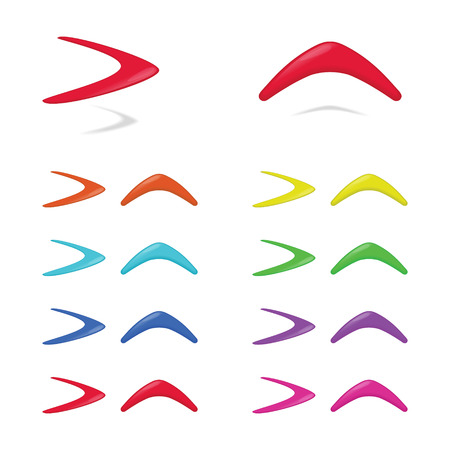 Different colors boomerangs. illustration.のイラスト素材