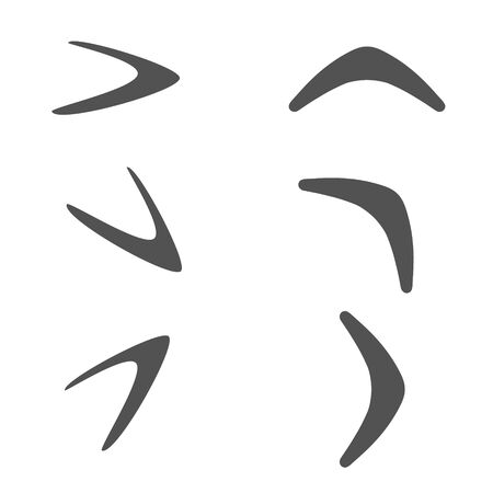 Different perspective boomerangs. Vector illustration.のイラスト素材