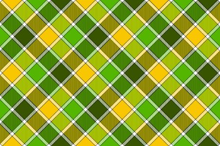 Green yellow spring diagonal check seamless pattern. Vector illustration. Flat design. EPS10.のイラスト素材