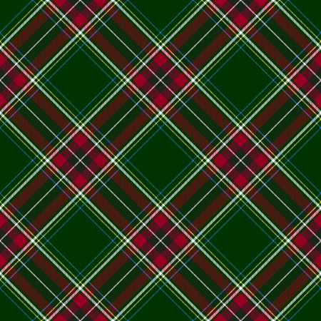 Green red diagonal check plaid seamless patternのイラスト素材