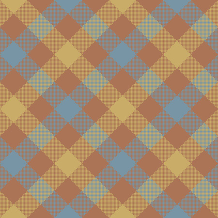 Brown beige diagonal checkered plaid seamless pattern. Vector illustration. EPS 10.のイラスト素材