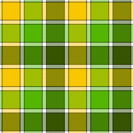Green yellow check plaid seamless pattern. Vector illustration. Flat design. EPS10.のイラスト素材