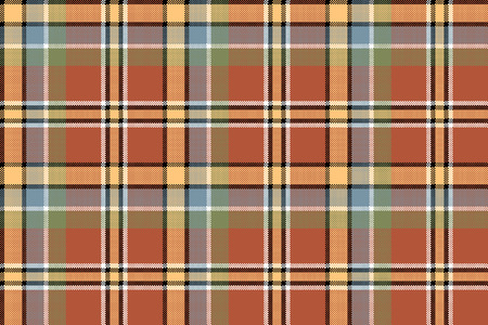 Brown yellow check plaid pixeled seamless texture. Vector illustration.のイラスト素材