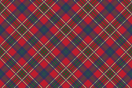 Green red classic tartan check seamless fabric texture. Vector illustration.のイラスト素材