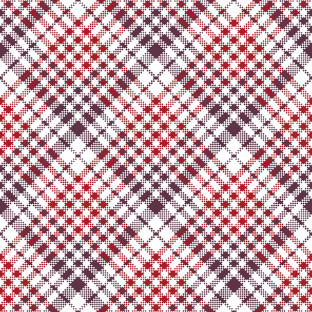 Pixel fabric texture check plaid tablecloth seamless pattern. Vector illustration.のイラスト素材