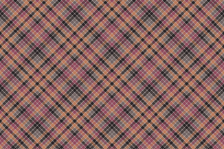 Red orange mosaic plaid seamless fabric texture. Flat design. Vector illustration.のイラスト素材