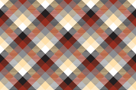 Beige color check plaid seamless pattern. Vector illustration.のイラスト素材