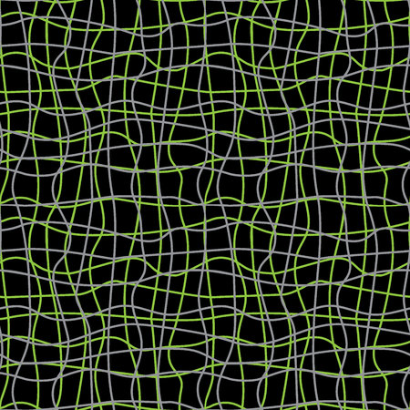 Abstract confusing lines dark seamless pattern. Vector illustration.のイラスト素材