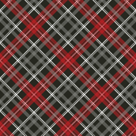 Tartan pixel plaid seamless fabric texture. Vector illustration.