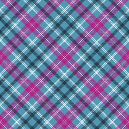 Blue pink check plaid seamless pattern. Vector illustration.のイラスト素材