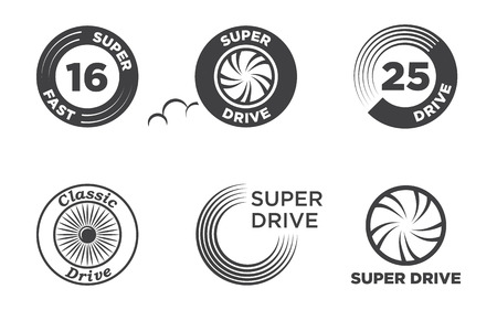 Wheel car icon set template logo. Vector illustration.のイラスト素材
