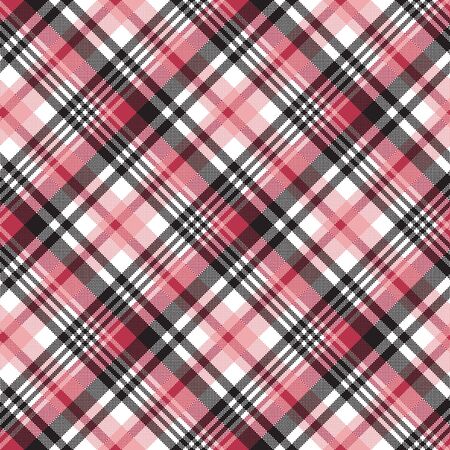 White pink color plaid seamless pattern vector illustration.のイラスト素材