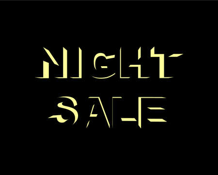 Night sale modern creative text flat design. Vector illustration.のイラスト素材