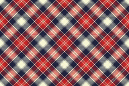 Check fabric texture diagonal lines seamless pattern. Vector illustration.のイラスト素材