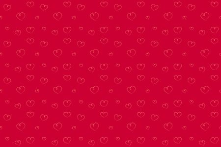 Hearts seamless pattern hand drawn red background. Vector illustration.のイラスト素材