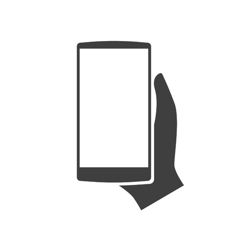 Template smartphone in hand modern icon. Vector illustration.のイラスト素材
