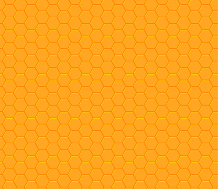 Orange yellow hexagon honeycomb seamless pattern. Vector illustration.のイラスト素材