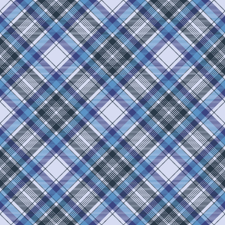 Blue tartan check plaid fabric seamless pattern. Vector illustration.のイラスト素材