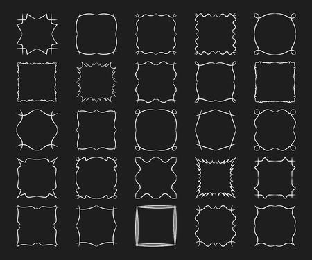Square frames set abstract modern design elements. Vector illustration.のイラスト素材