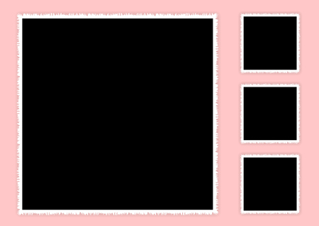 Square photo frame set for collage. Vector illustration.のイラスト素材