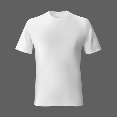 White empty mens t shirt template. Vector illustration.のイラスト素材