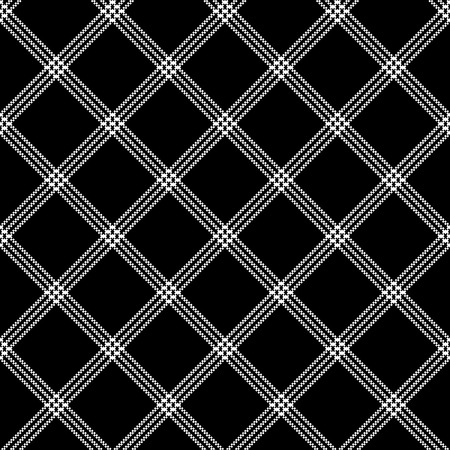 Black white check fabric texture simple seamless pattern. Vector illustration.のイラスト素材