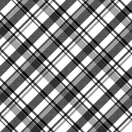 Black white fabric texture pixel asymmetrical seamless pattern. Vector illustration.のイラスト素材