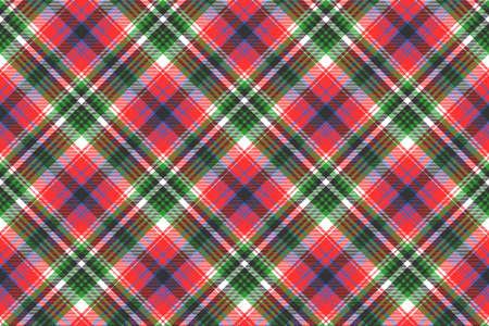 Tartan plaid pattern in red and green. Print fabric texture seamless. Check vector background.のイラスト素材