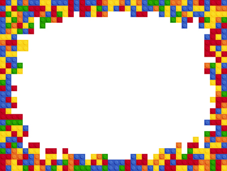 Frame plastic color constructor block template flat designのイラスト素材
