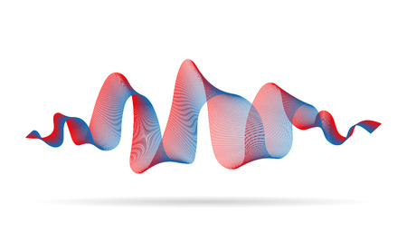 Abstract wave ribbon red blue color. Design elementのイラスト素材