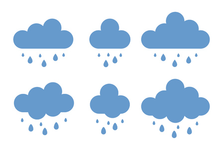 Rain weather icon set. Cloud vector in trendy flat style isolated on white background.のイラスト素材