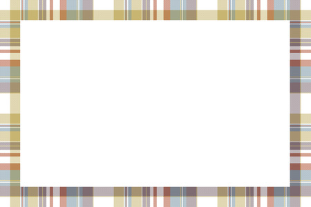Border frame vector vintage background. Plaid pattern fabric texture. Tartan ribbon collage photo frames in retro style.のイラスト素材