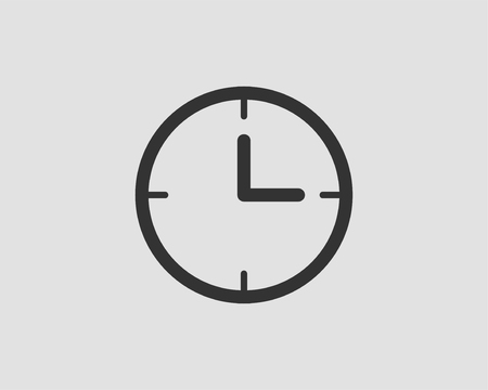 Clock icon vector. Flat design element watch isolated on white background.のイラスト素材