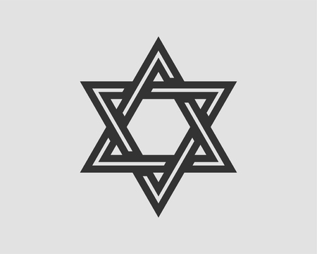Jewish Star of David icon. Vector six pointed stars symbol.のイラスト素材