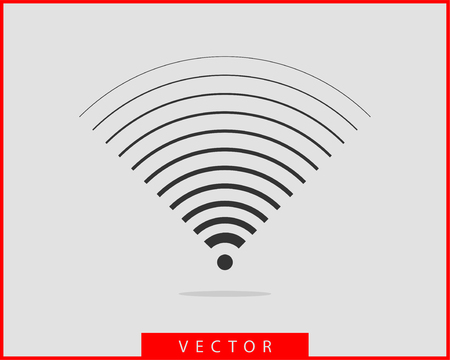Free wi fi icon. Connection zone wifi vector symbol. Radio waves signal.のイラスト素材