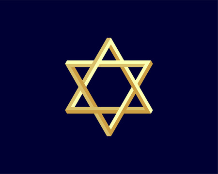 Jewish Star of David icon. Vector six pointed stars symbol.のイラスト素材