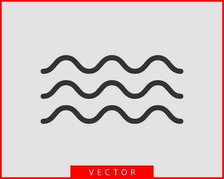 Waves vector design. Water wave icon. Wavy lines isolated.のイラスト素材