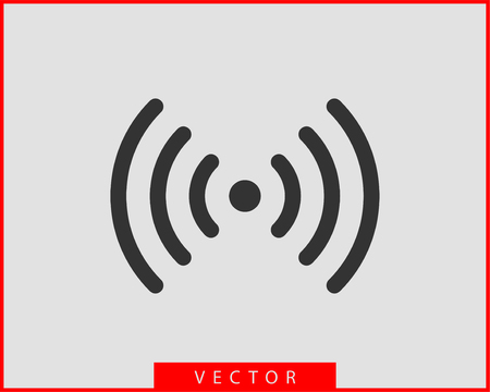Free wi fi icon. Connection zone wifi vector symbol. Radio waves signal.のイラスト素材