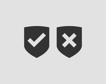 Shield icon vector with mark symbol. Design element.のイラスト素材