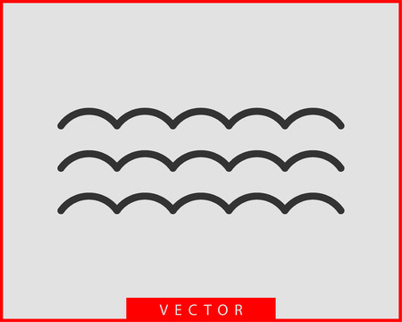 Waves vector design. Water wave icon. Wavy lines isolated.のイラスト素材