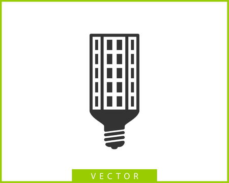 Light bulb icon vector. Llightbulb idea logo concept. Lamp electricity icons web design element. Led lights isolated silhouette.のイラスト素材