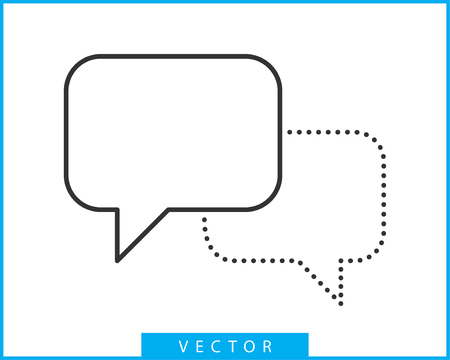 Talk bubble speech icon. Blank empty bubbles vector design elements. Chat on line symbol template. Dialogue balloon sticker silhouette.のイラスト素材